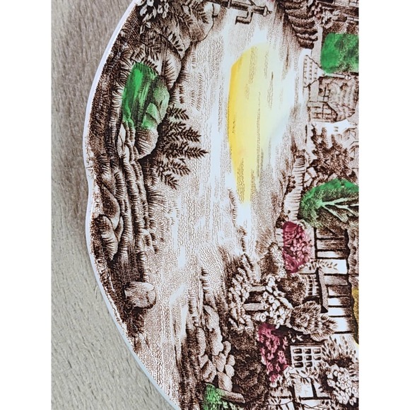 Johnson Bros Bread Plate Saucer Olde English Country Side England Hand Engraving - Picture 7 of 14